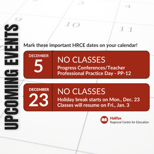 Reminder of some important upcoming dates in the HRCE calendar.  